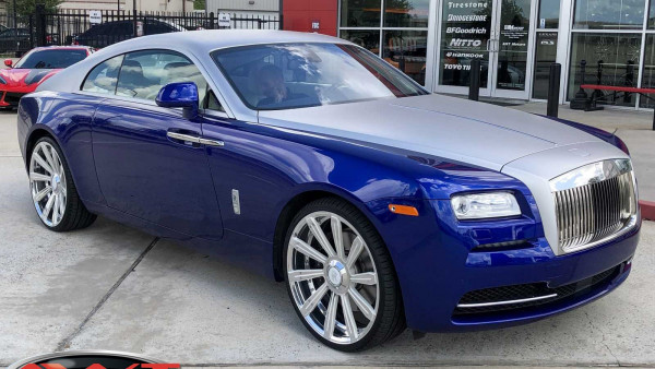 Blue Rolls Royce Wraith