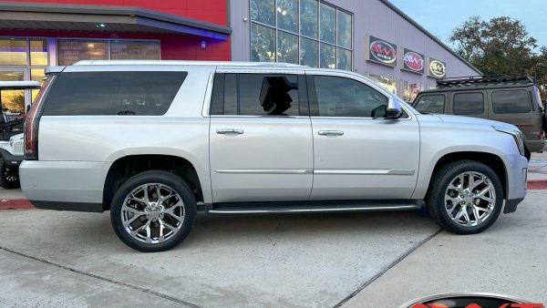 Silver Cadillac Escalade