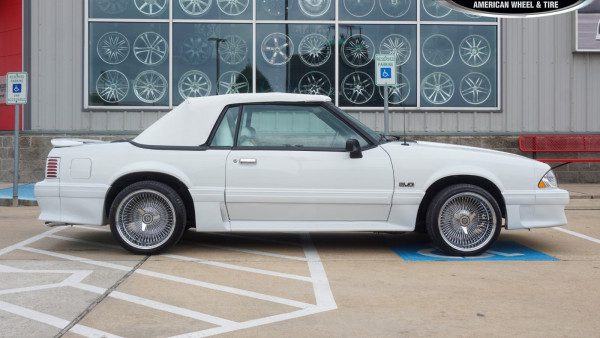 White 1990 Ford Mustang GT Convertible